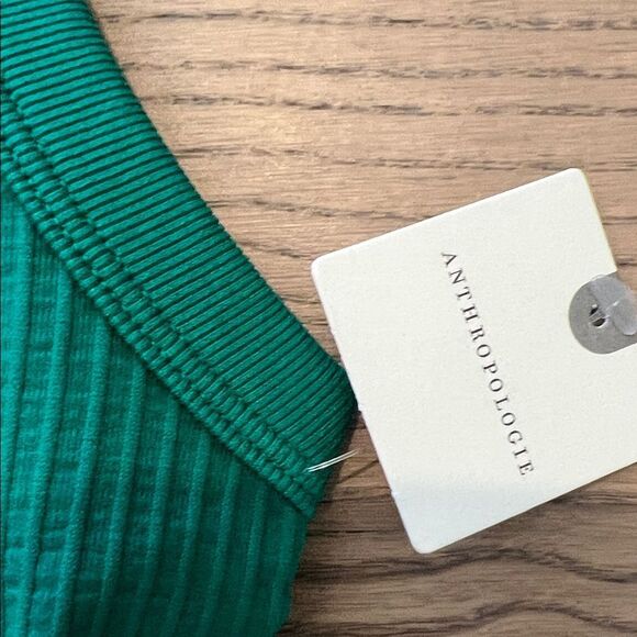 Anthropologie Green One-Shoulder Bodysuit - Picture 3 of 5